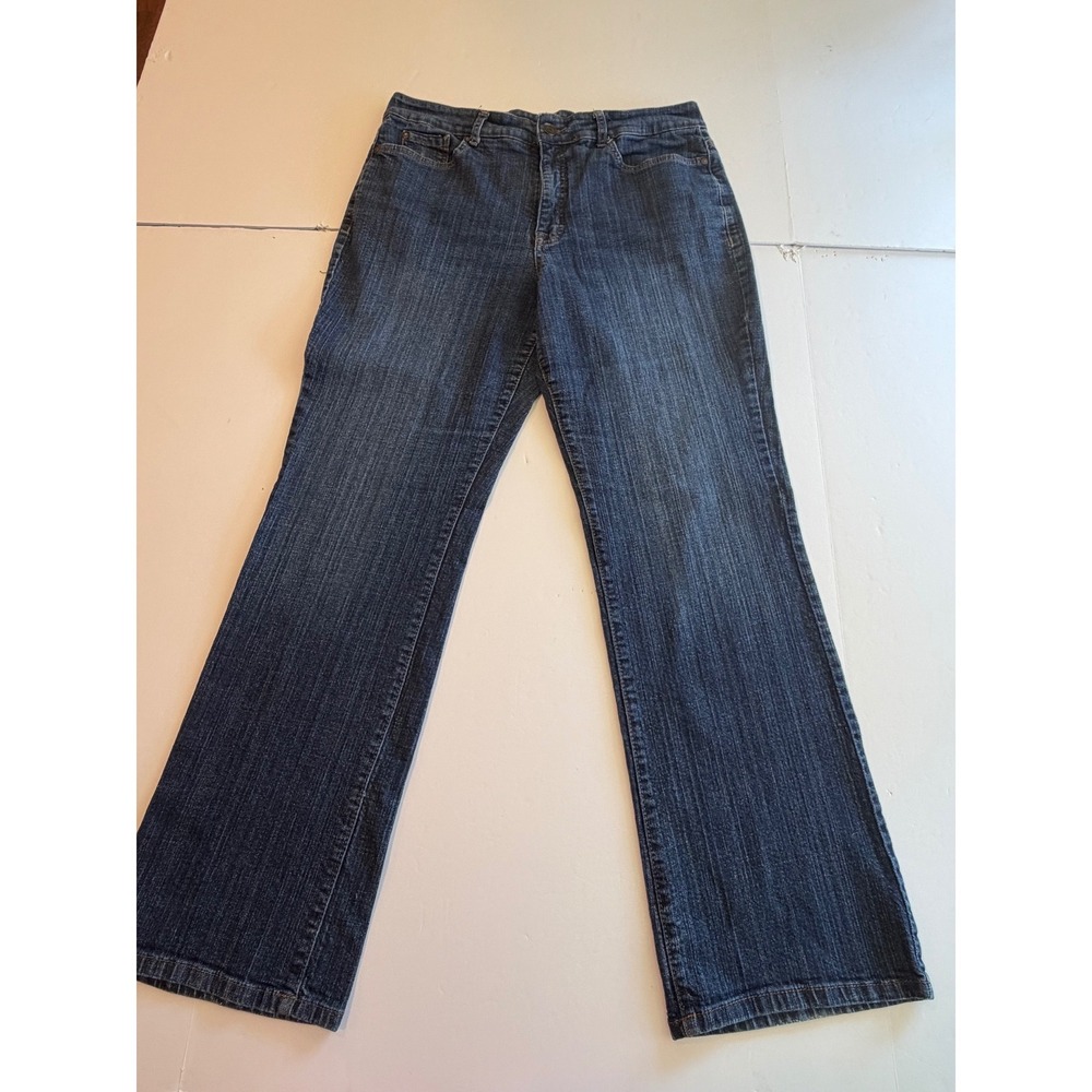 Nine West Jeans Gramercy Straight Leg Dark Wash Blue Denim 16/32 Womens